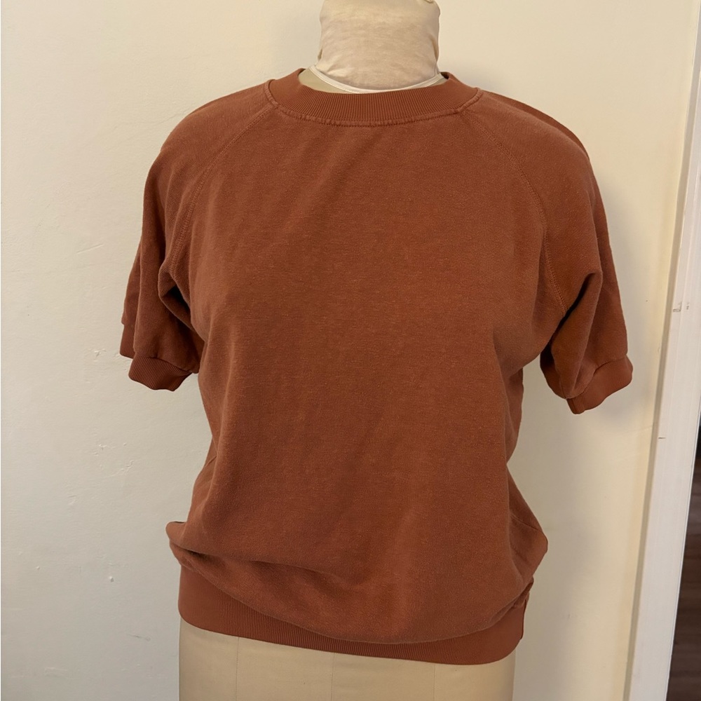 Jungmaven Short Sleeve Raglan Fleece Sweatshirt in copper